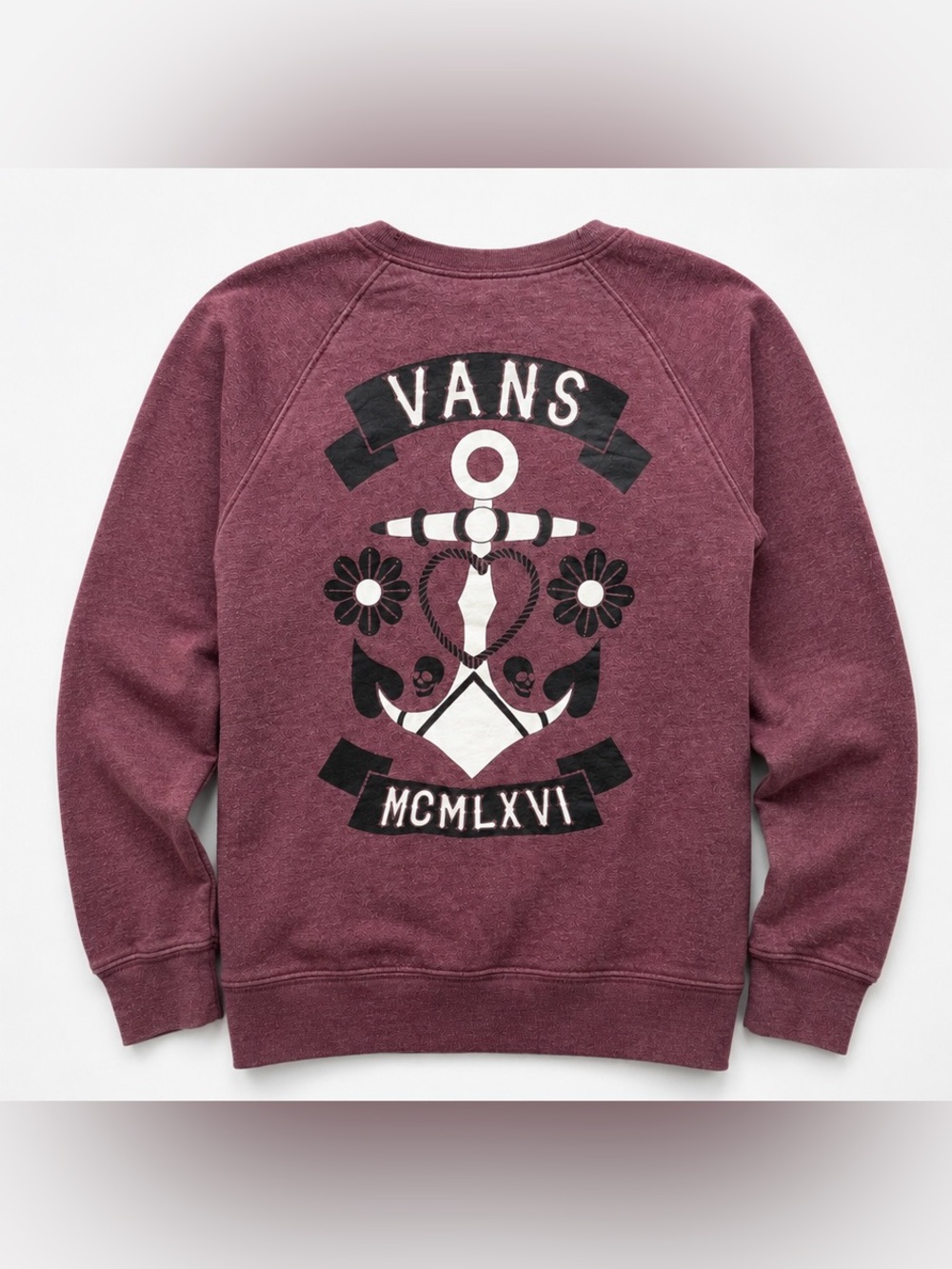 Vans Unisex Maroon Anchor Crew Sweatshirt